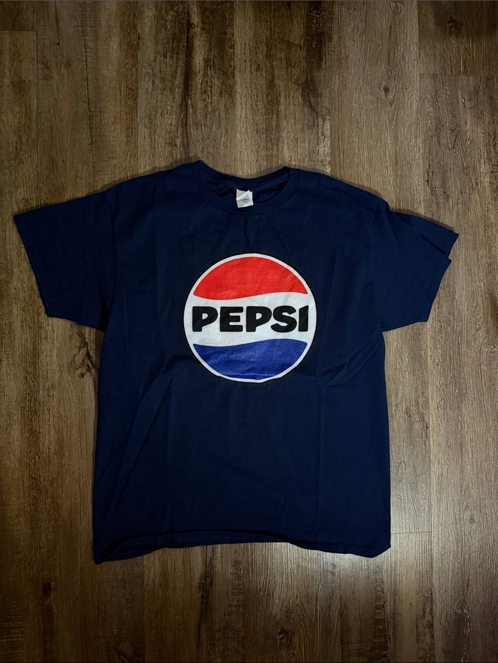 Vintage Y2K Pepsi Promo T-Shirt Navy Blue Hanes Authentic-T Large
